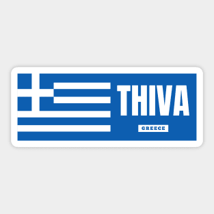 Thiva City with Greek Flag Sticker